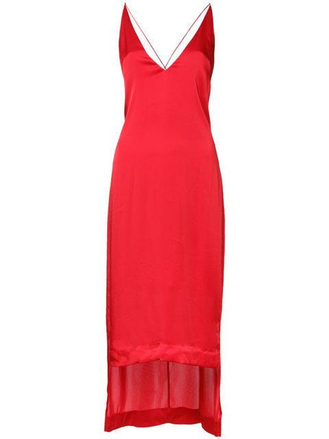 Dion Lee Fine Line Satin Dress Red 6 for rent on The Volte - main image