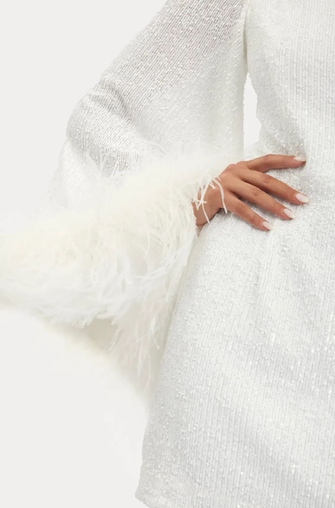 Rebecca Vallance Davina One Sleeve Mini Dress Ivory Size 8 for rent on The Volte - main image