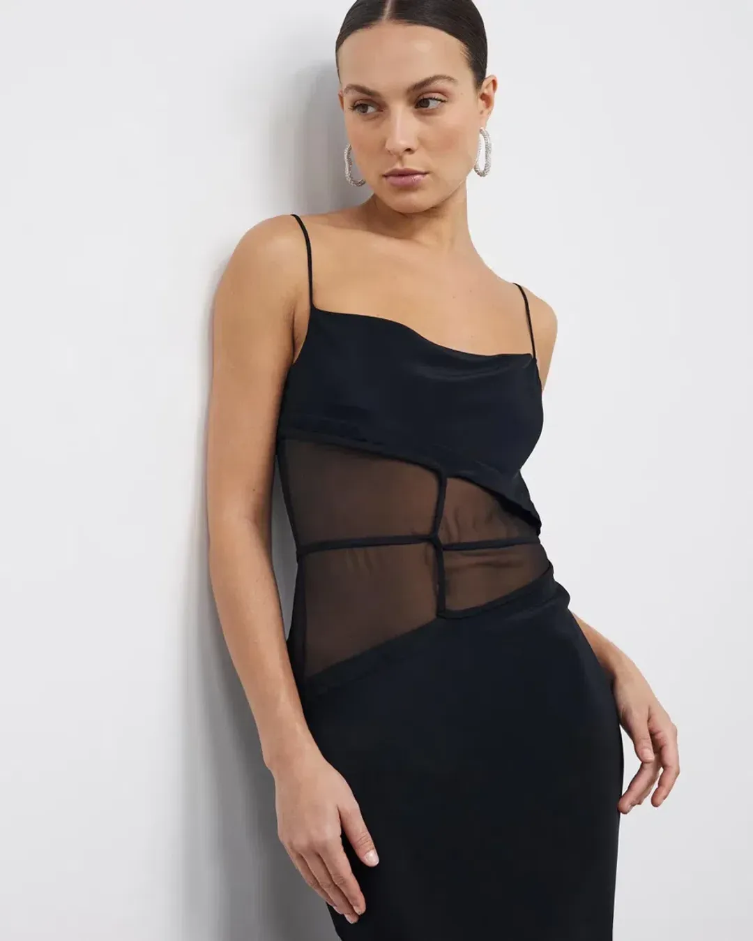Christopher Esber Split Waist Tie Dress Black Size 8 for rent on The Volte - main image
