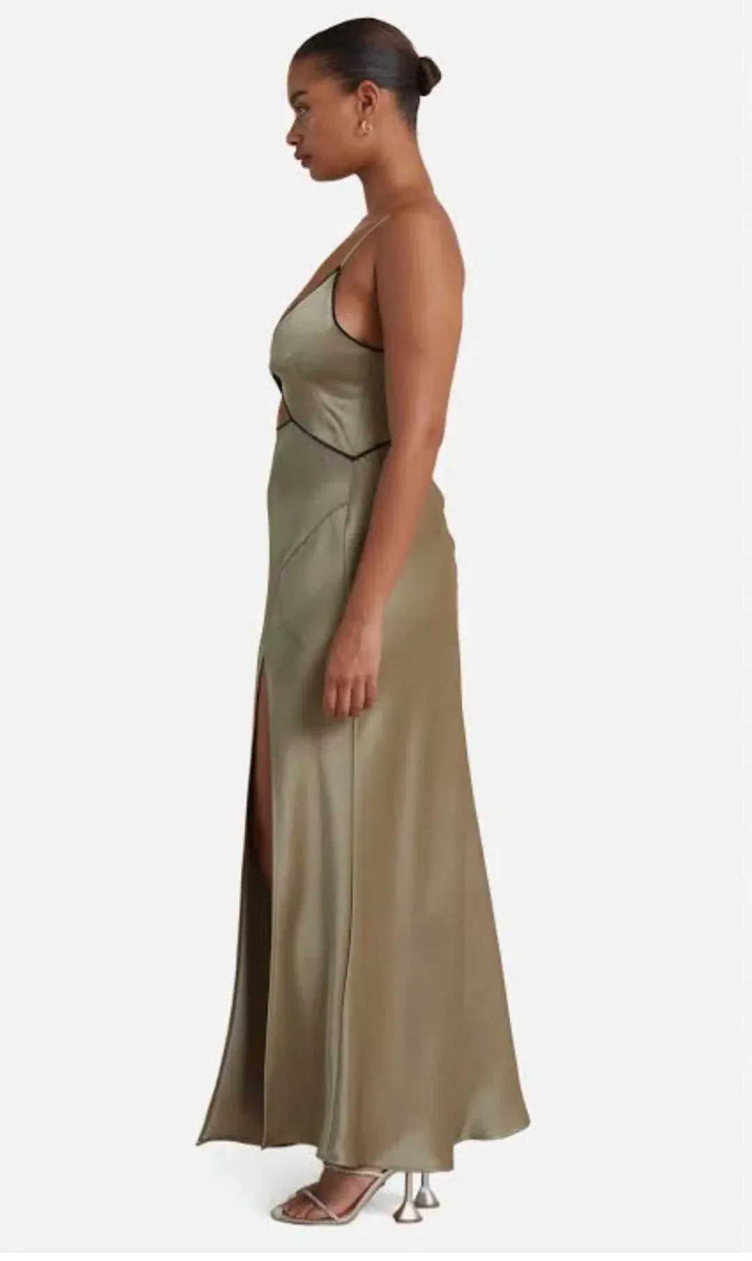 Bec & Bridge Hazel Maxi Dress in Olive Size 6 for rent on The Volte - main image