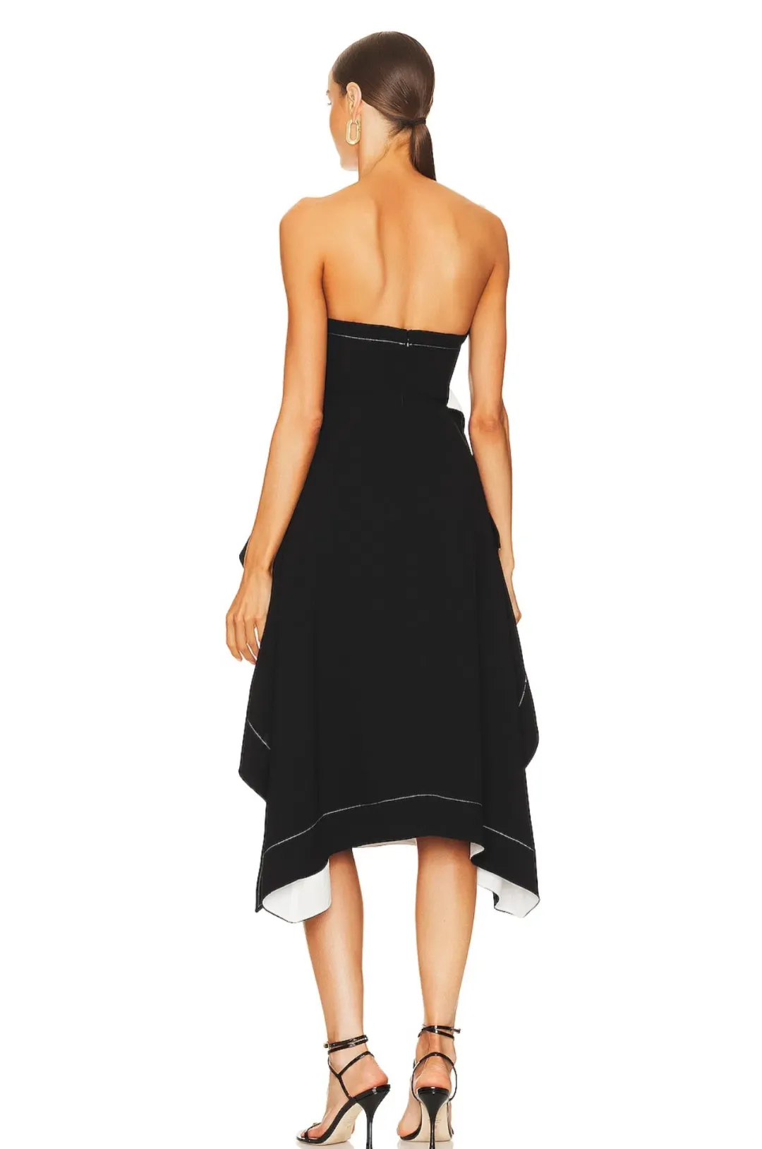 L’Academie Helena Midi Dress Black/White Size S / AU 8 for rent on The Volte - main image