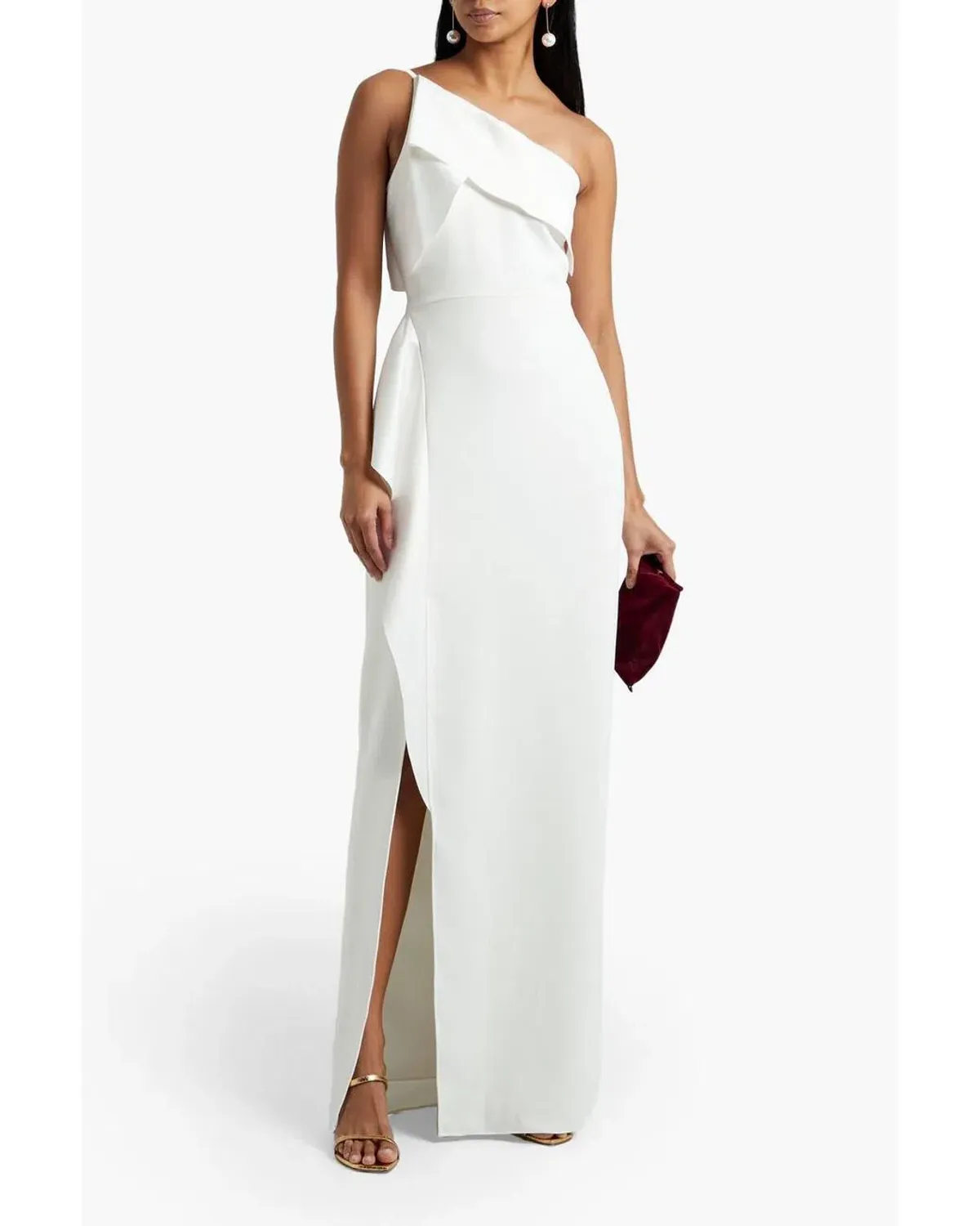 Halston Heritage Leda Gown White Size 6 - Image 1