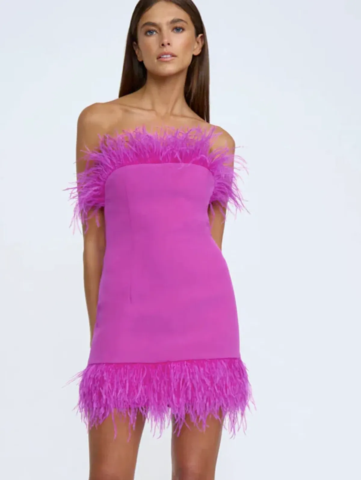 By Johnny Nadia Feather Mini Dress Pink Size 8 - Image 2