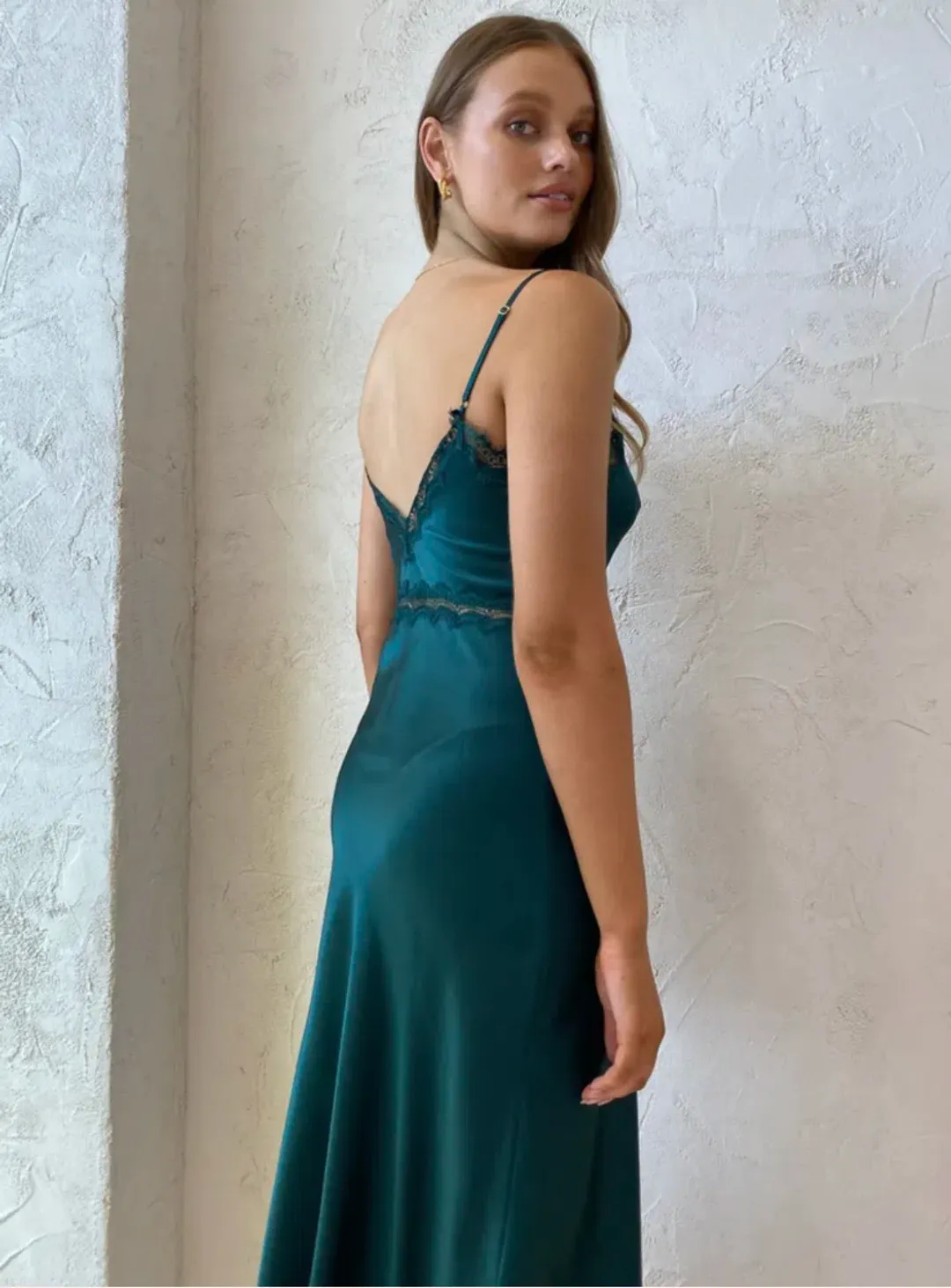 Ginia Naomi Slip Midi Dress Teal Size L / AU 12 for rent on The Volte - main image