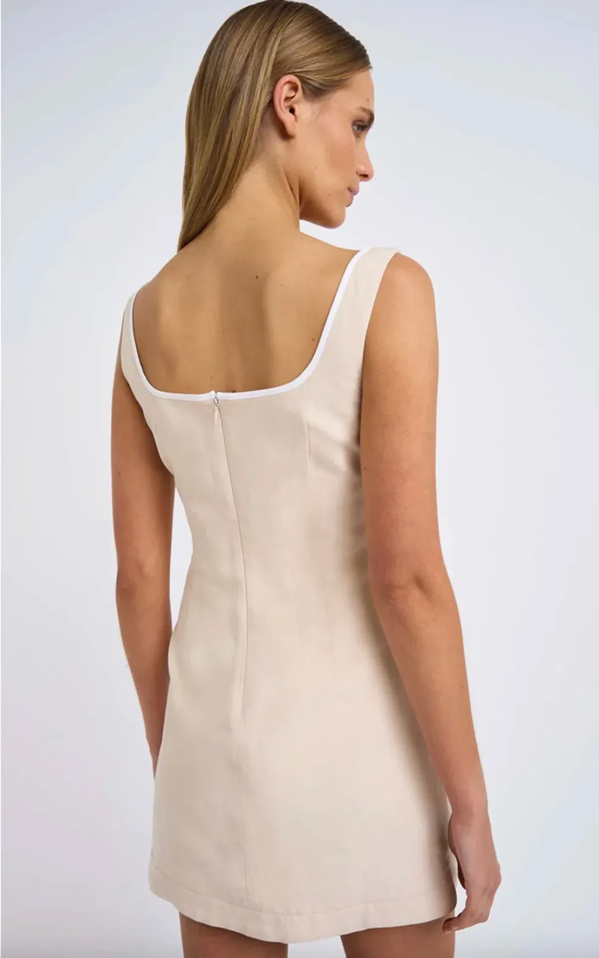 By Johnny Amelia Curve Mini Dress in Bone Ivory Size 12 - Image 3