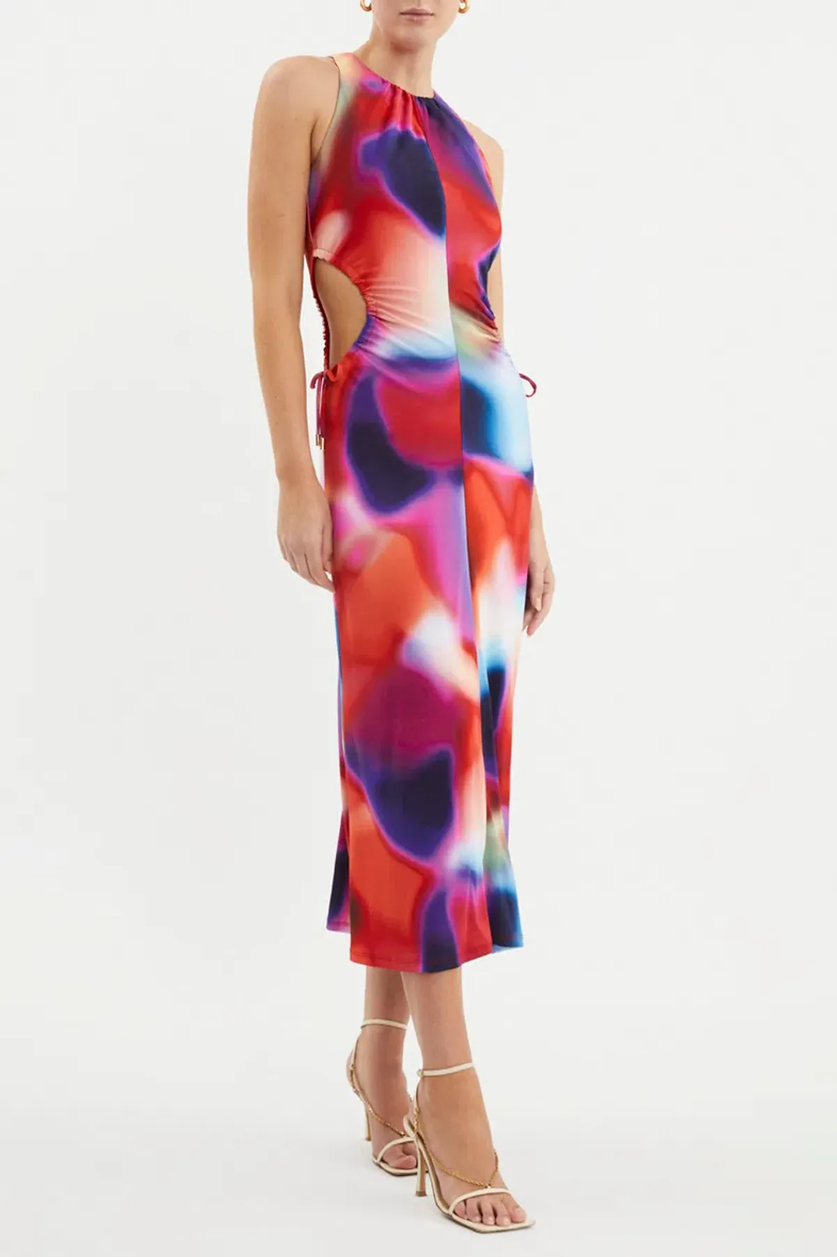 Rebecca Vallance Del Prado Cut Out Midi Dress Multi Size 10 - Image 2