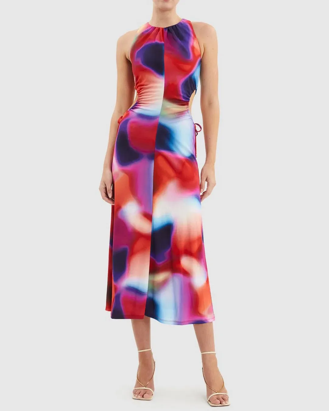 Rebecca Vallance Del Prado Cut Out Midi Dress Multi Size 10 for rent on The Volte - main image