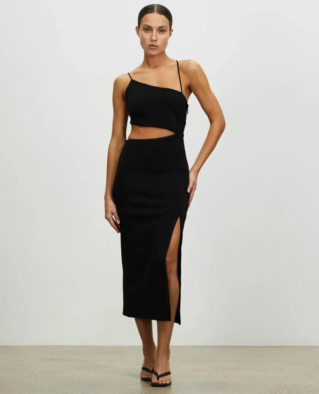 Lover Royce Midi Dress Black Size 6 for rent on The Volte - main image