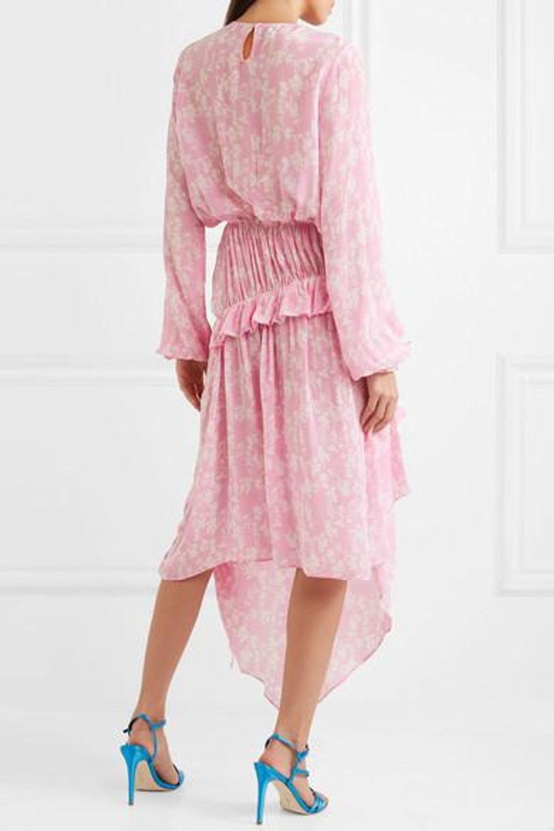 Preen Line Eden Floral Print Ruffle-Trimmed Crepe Dress for rent on The Volte - main image