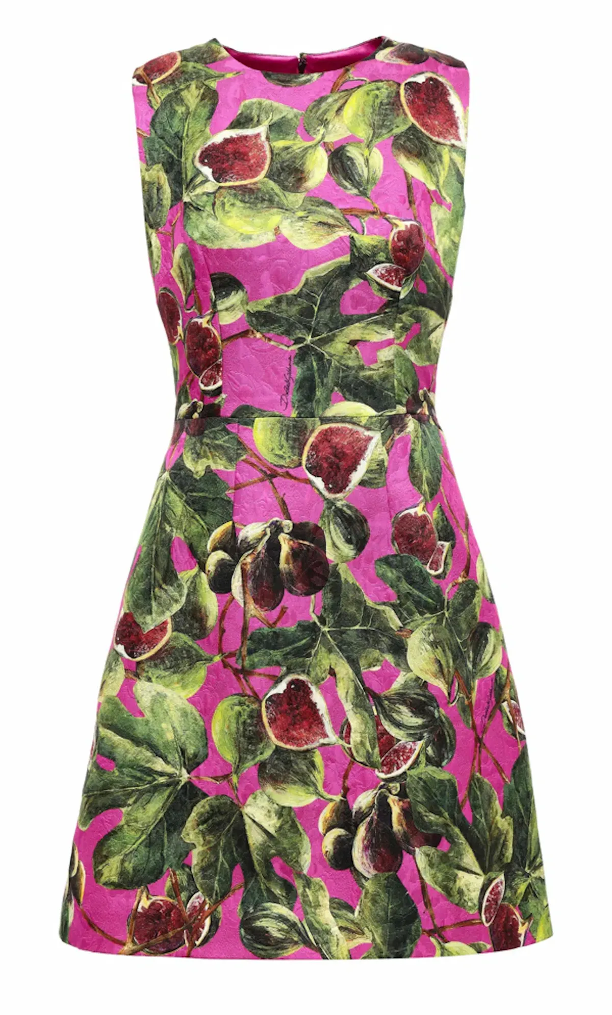 Dolce and Gabbana Sleeveless A-Line Brocade Mini Dress Fig Print Size M / AU 10 - Image 4