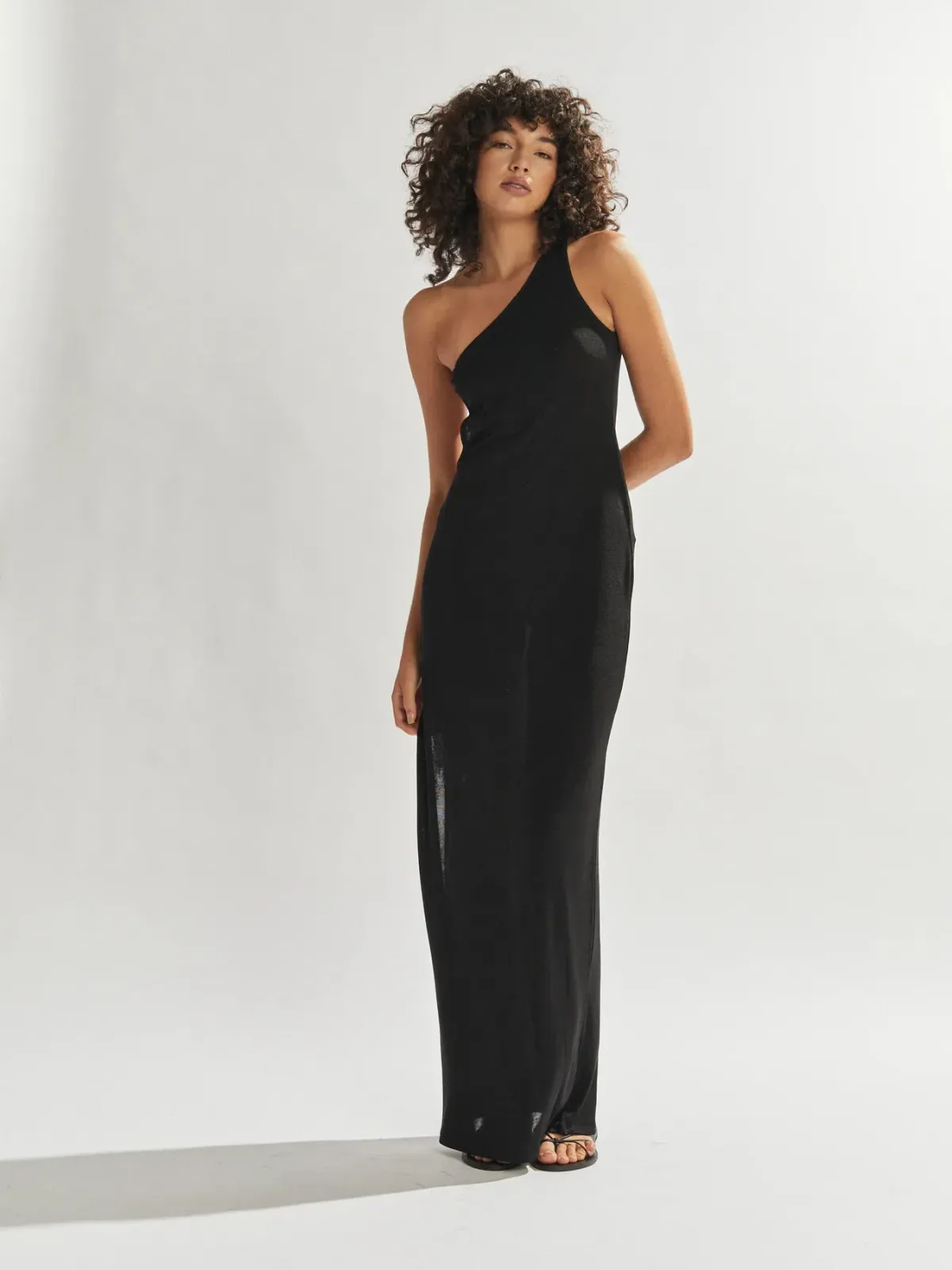 One Mile the Label Katie One Shoulder Dress Black Size AU 10 - Image 3