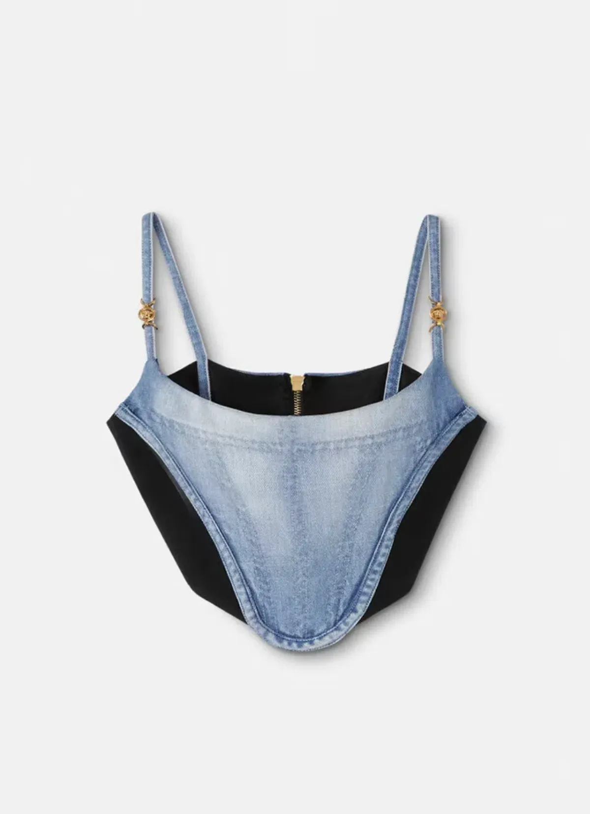 Versace Denim Corset Top Blue Size AU 6 - Image 4