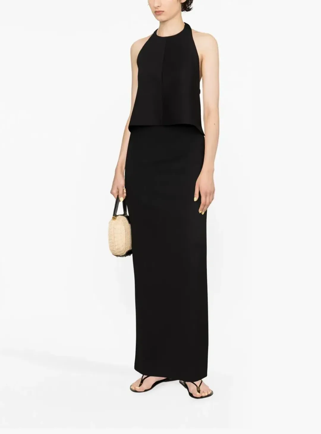 Wardrobe Nyc Backless Halter Top and Column Skirt Black Size M/AU 10 for rent on The Volte - main image