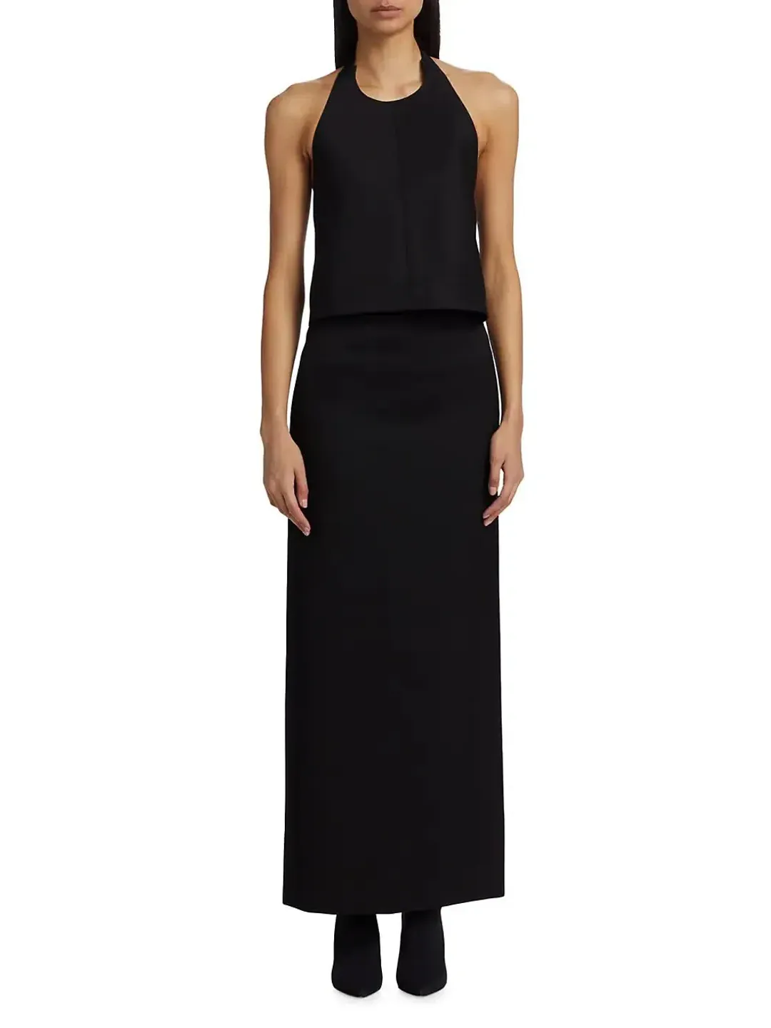 Wardrobe Nyc Backless Halter Top and Column Skirt Black Size M/AU 10 for rent on The Volte - main image