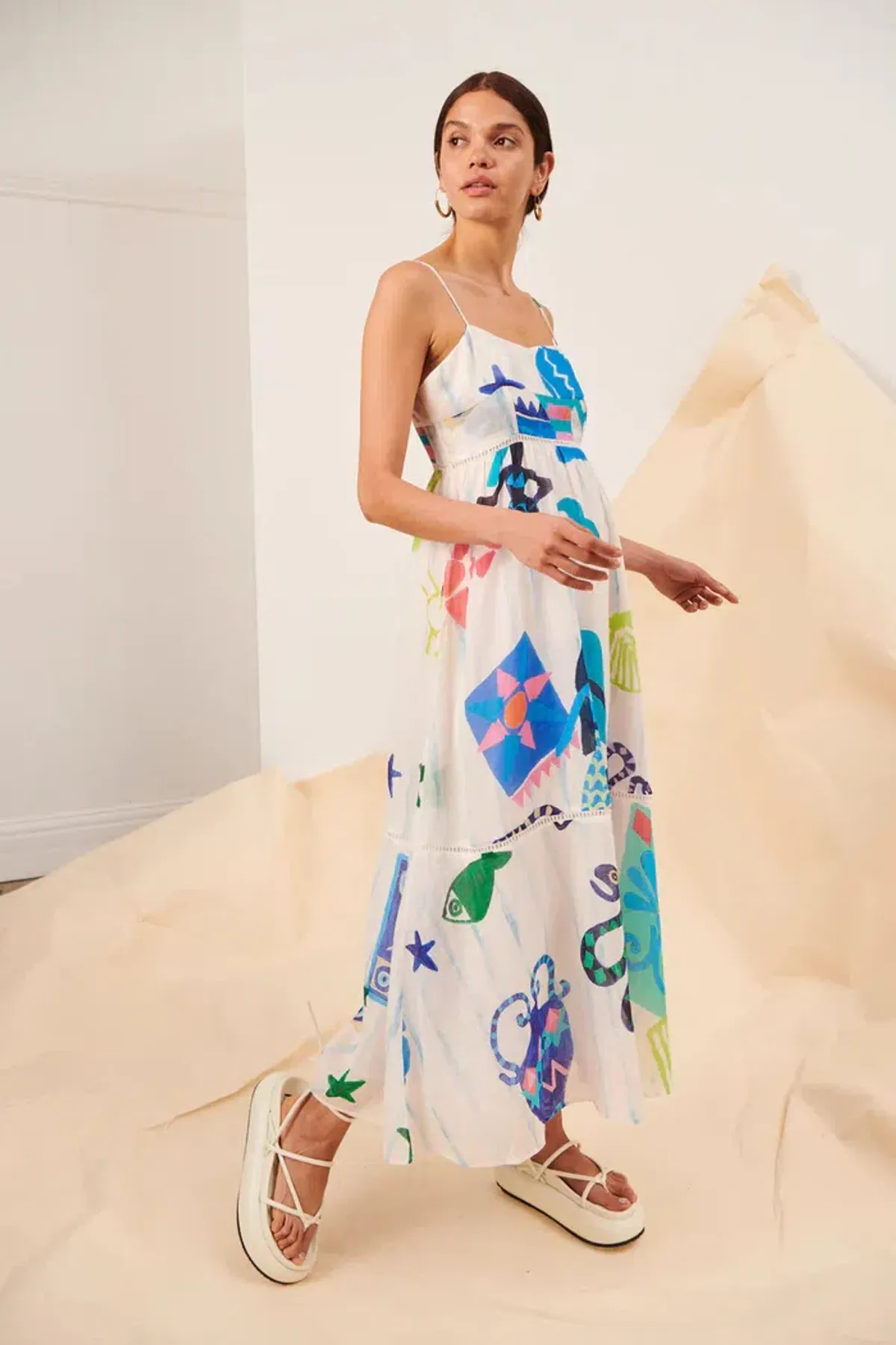 Kate Ford Pella Ladder Bustier Dress Multi Print Size 0 /Au 6 - Image 2