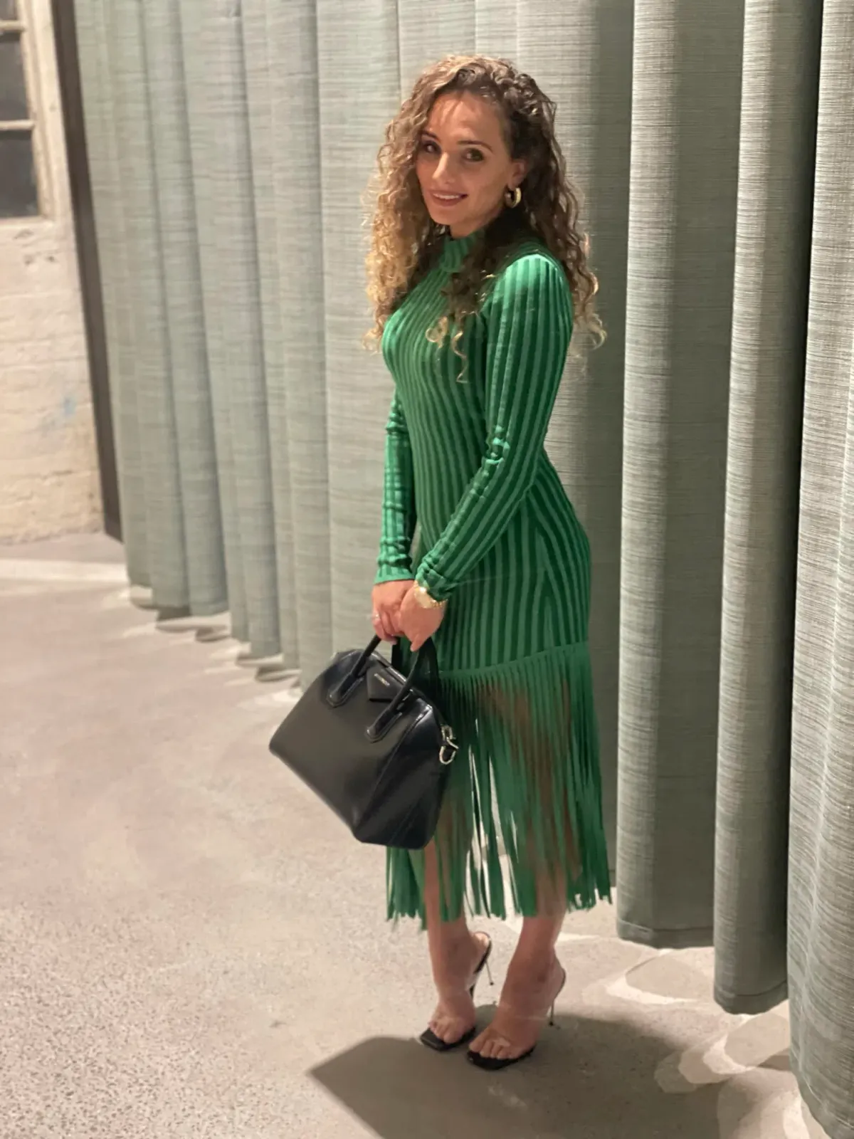 Ronny Kobo Adkins Knit Long Sleeve Green Size 8 - Image 3