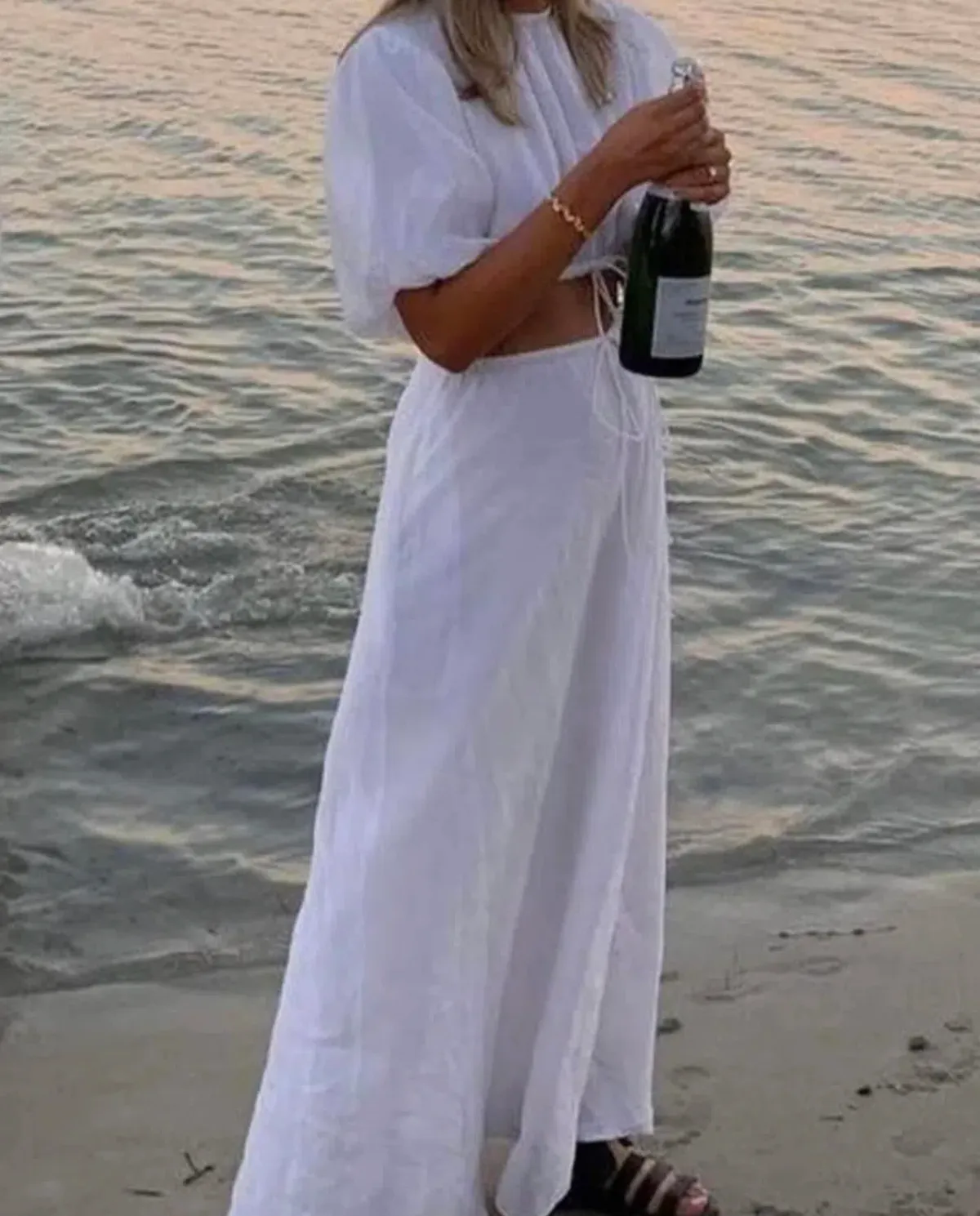 Sir the Label Franc Puff Sleeve Midi Dress White Size 0 / AU 6 - Image 2