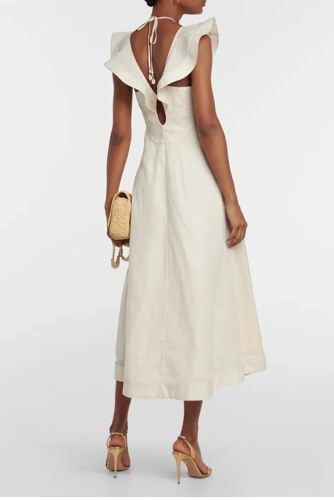 Zimmermann Halcyon Flutter Midi Cream Size 0P / AU 6  for rent on The Volte - main image
