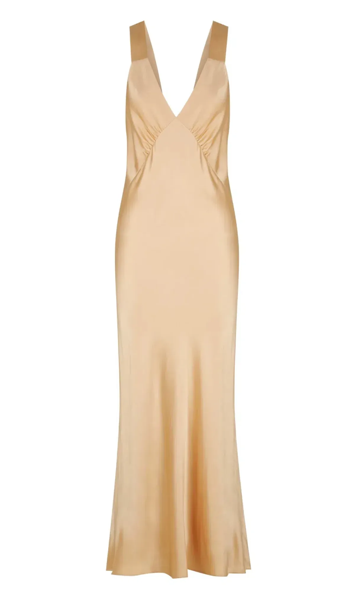 Shona Joy Felicity Plunge Midi Dress Gold Size AU 14  - Image 3