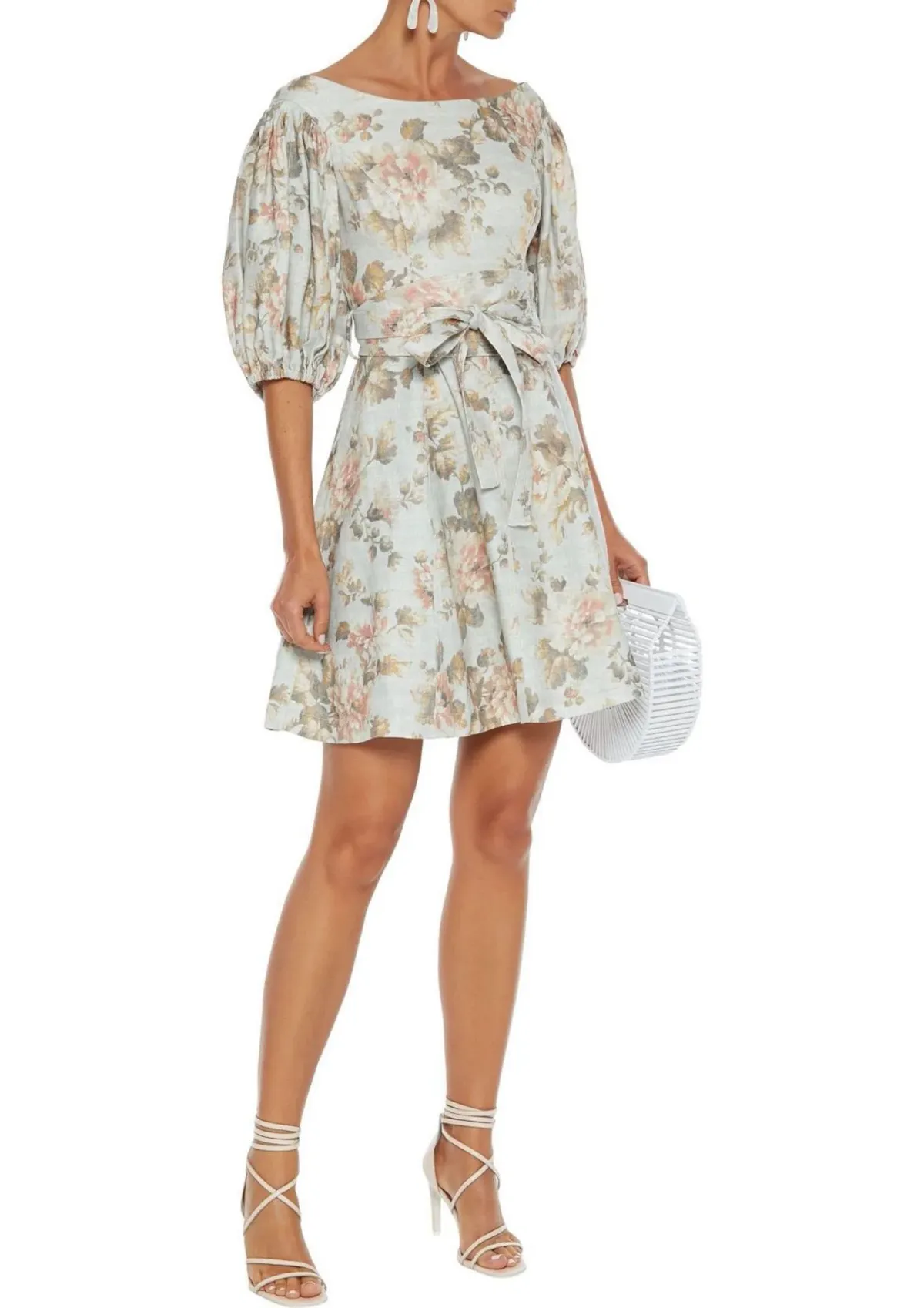 Zimmermann Fleeting Flip Mini Dress Mint Floral Size 0 / AU 8 - Image 1