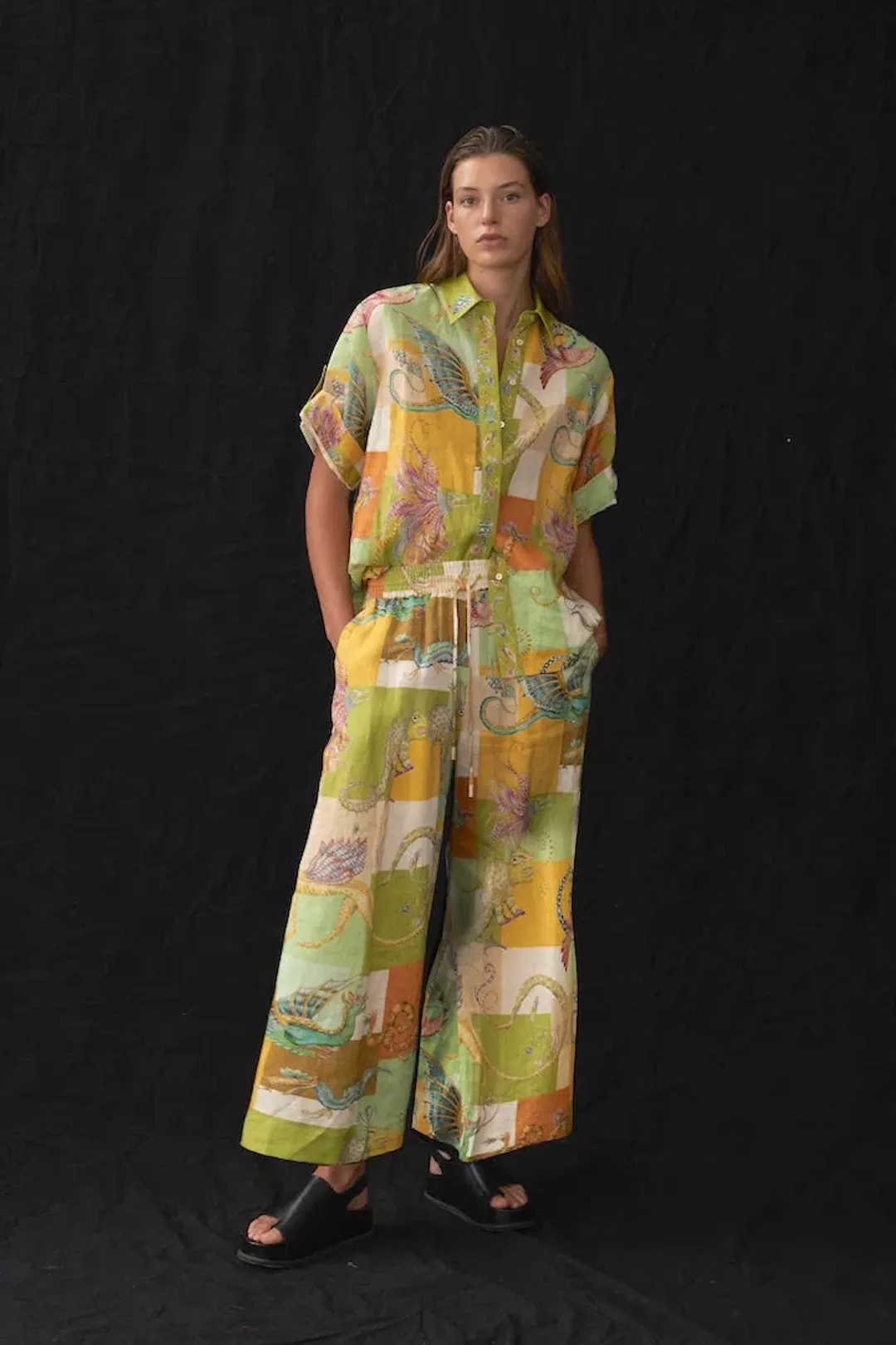 Alemais Jerome Cuffed Pant Multi Size AU 12 for rent on The Volte - main image