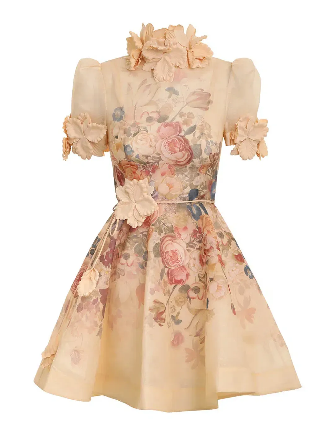 Zimmermann Luminosity Liftoff Flower Mini Dress Morisot Cream Size 0 / AU 8 for rent on The Volte - main image