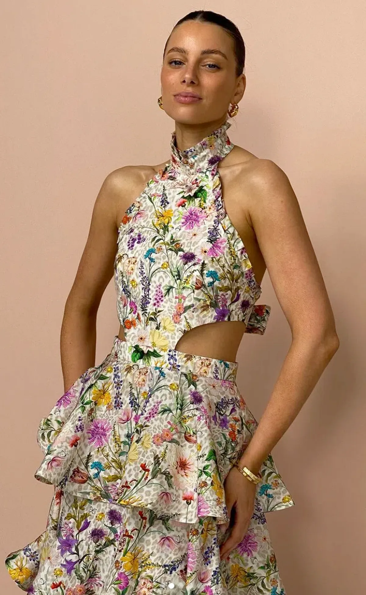 Aqua Blu The Jardine Heather Dress Print Size 10 - Image 4