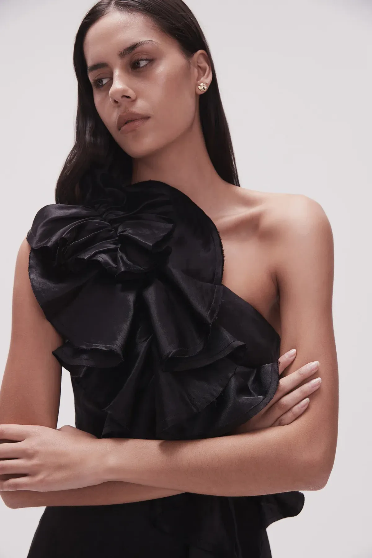 Aje Adelia Ruffle Midi Dress Black Size 10 - Image 2