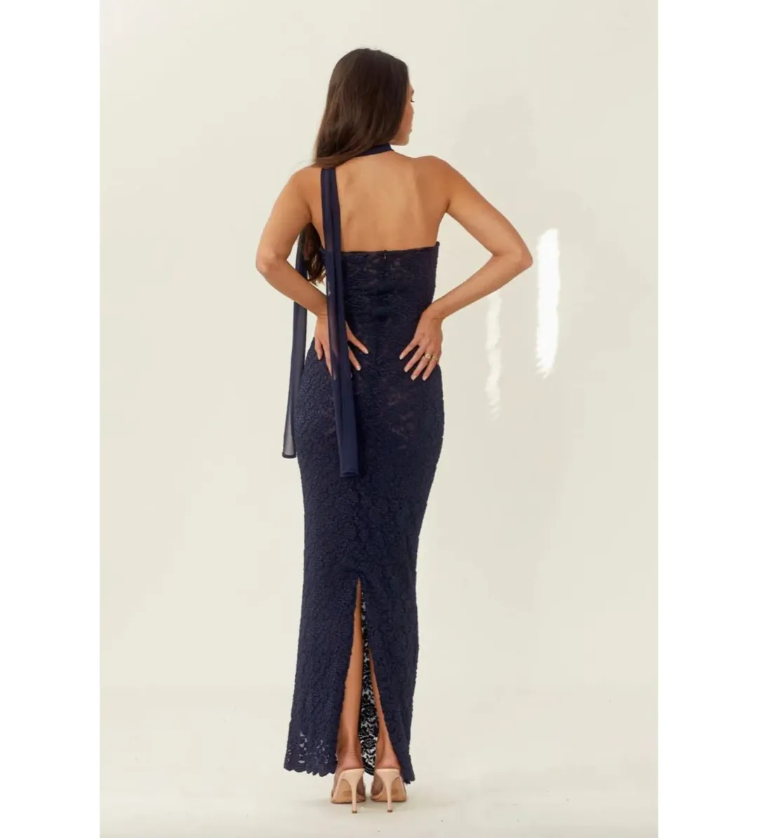 Arcina Ori Meredith Maxi Dress Navy Size XS/AU 6  for rent on The Volte - main image
