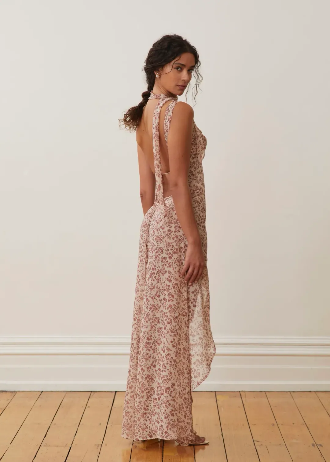 Arcina Ori Amelie Dress in Mauve/Floral  Size M/Au 10 for rent on The Volte - main image