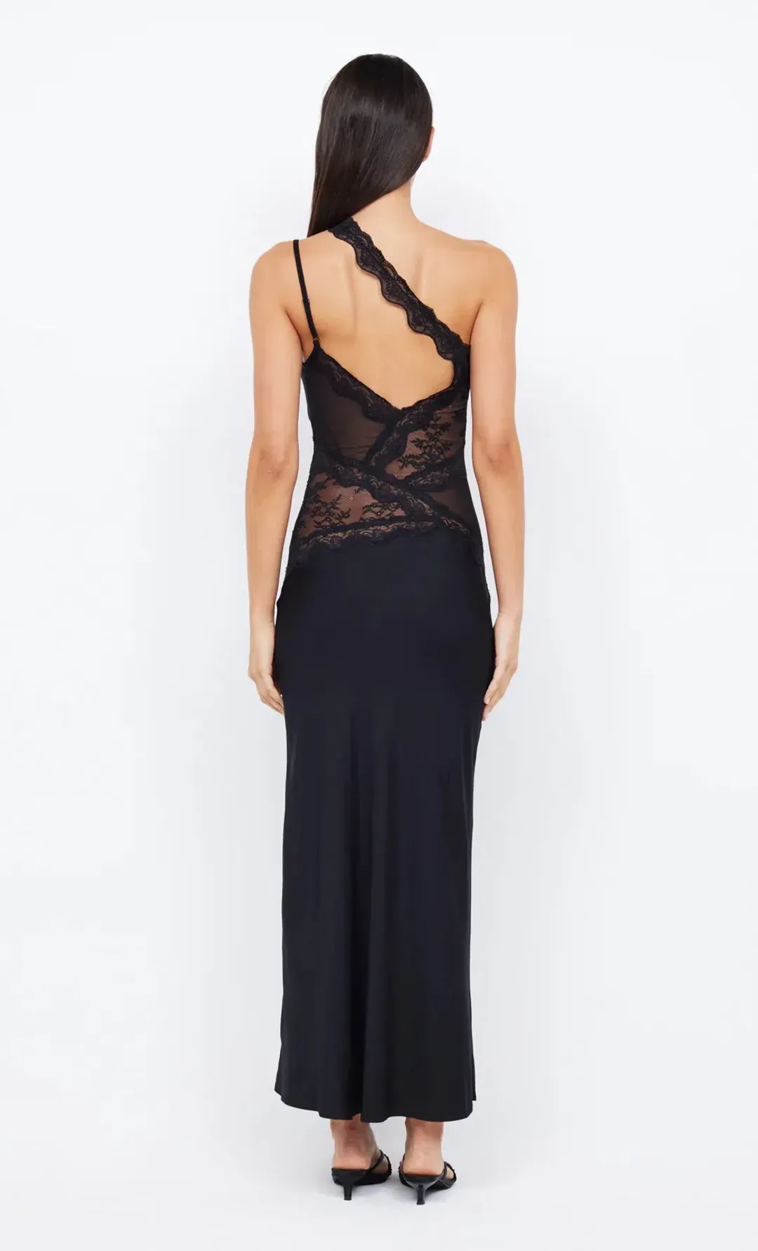 Bec & Bridge Ria Asym Maxi Dress Black Size 10 for rent on The Volte - main image
