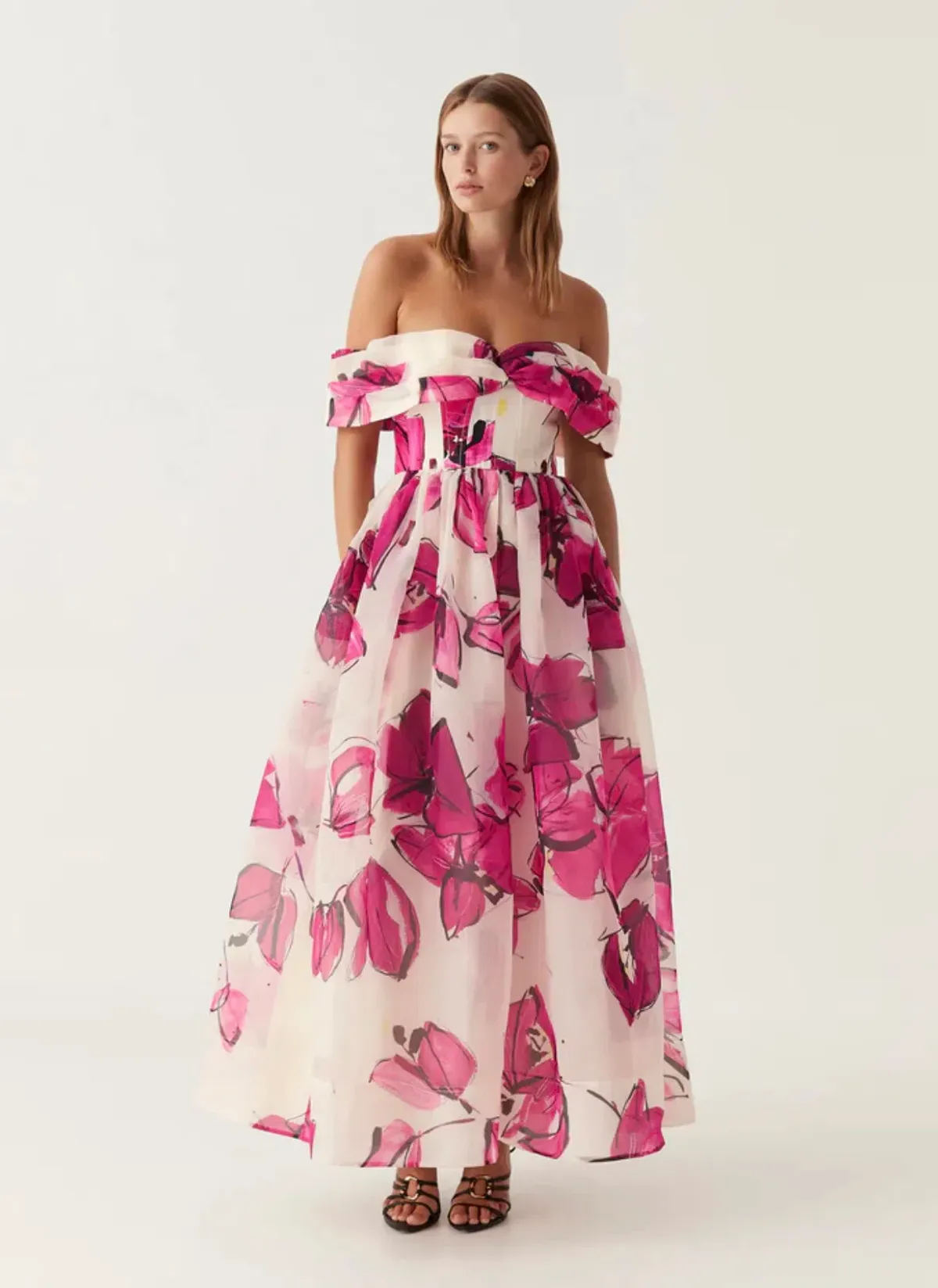 AJE Cordelia Corseted Maxi Dress Falling Florals Size 8 - Image 2