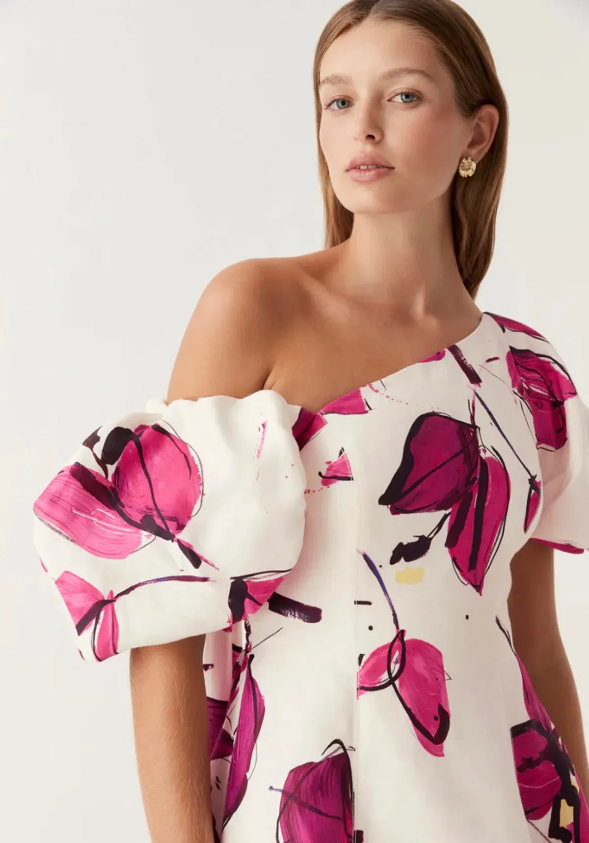AJE Arista Tulip Sleeve Midi Dress Falling Florals Size 10 - Image 2