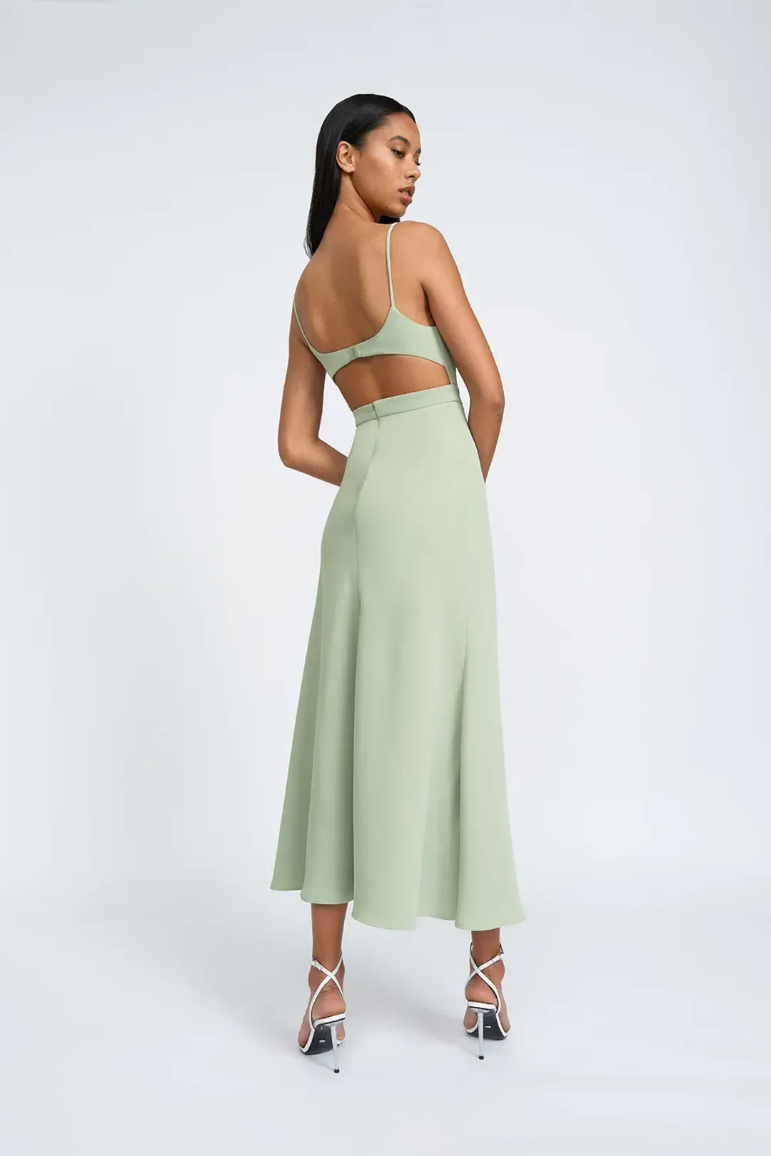 By Johnny Callia Wire Midi Dress Green Size 10 for rent on The Volte - main image