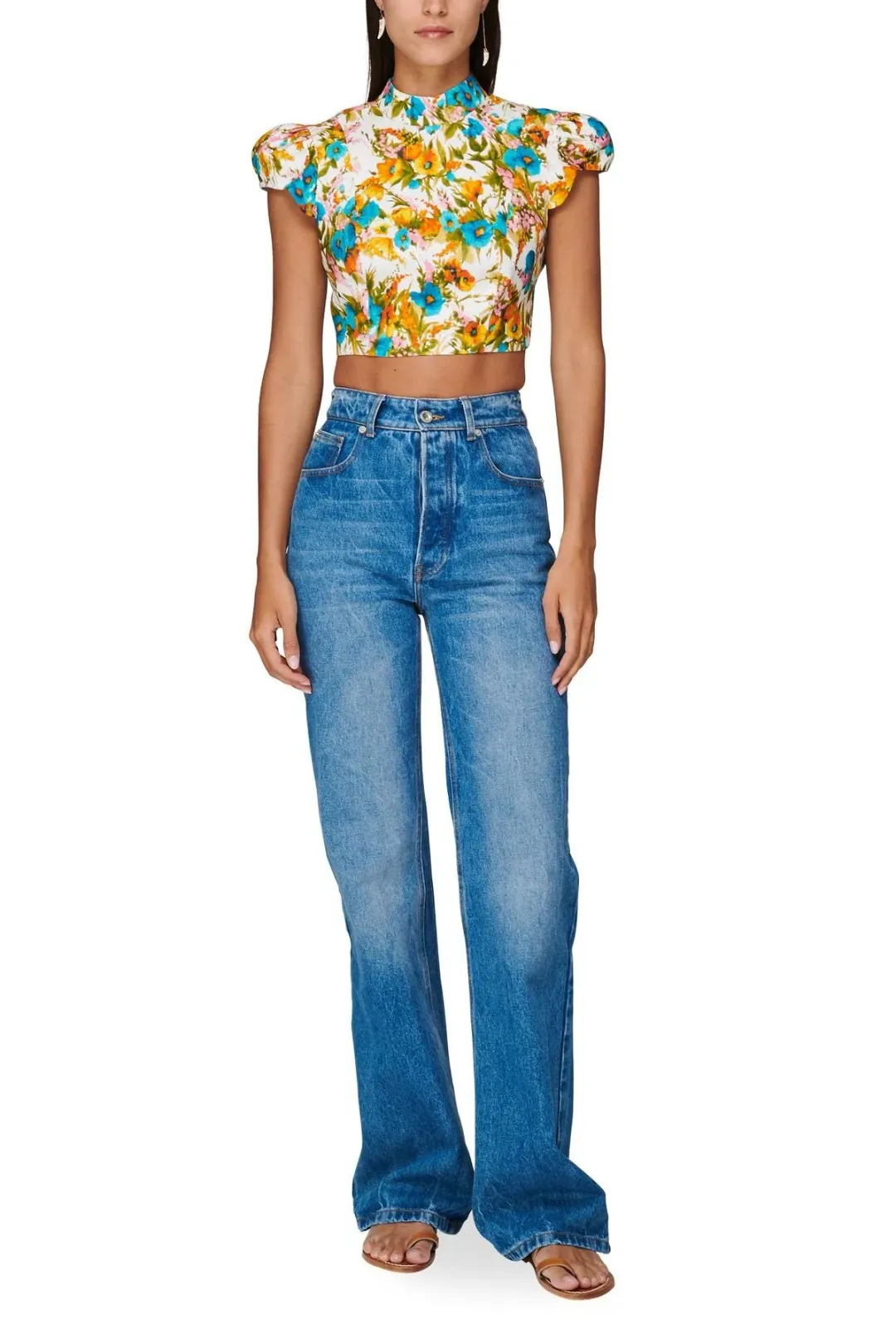 Zimmermann Estelle Tie Top Floral Size 0 / AU 8 for rent on The Volte - main image