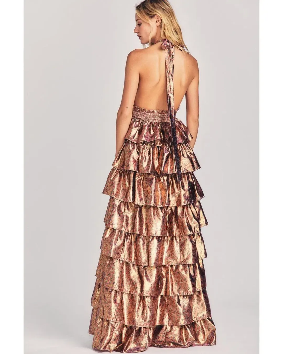 LoveShackFancy Bexlie Maxi Halter Dress Floral Size S / AU 8 for rent on The Volte - main image