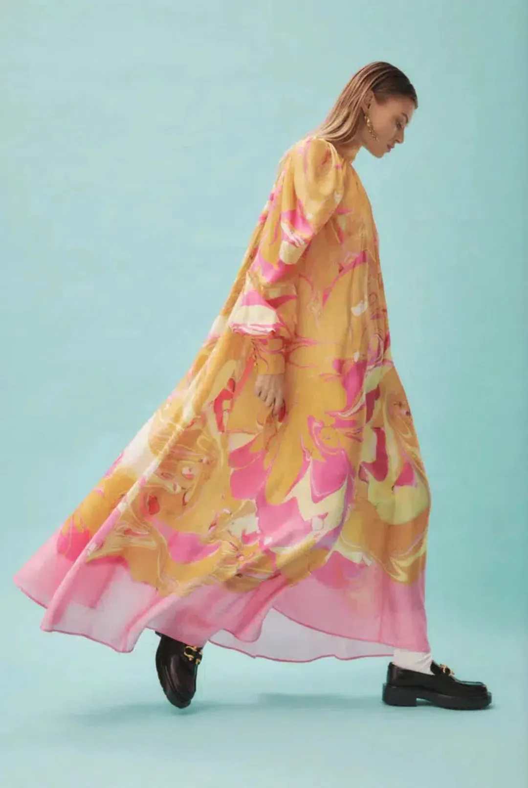 Alemais  Luca Long Sleeve Midi Dress Multi  Size 8 for rent on The Volte - main image