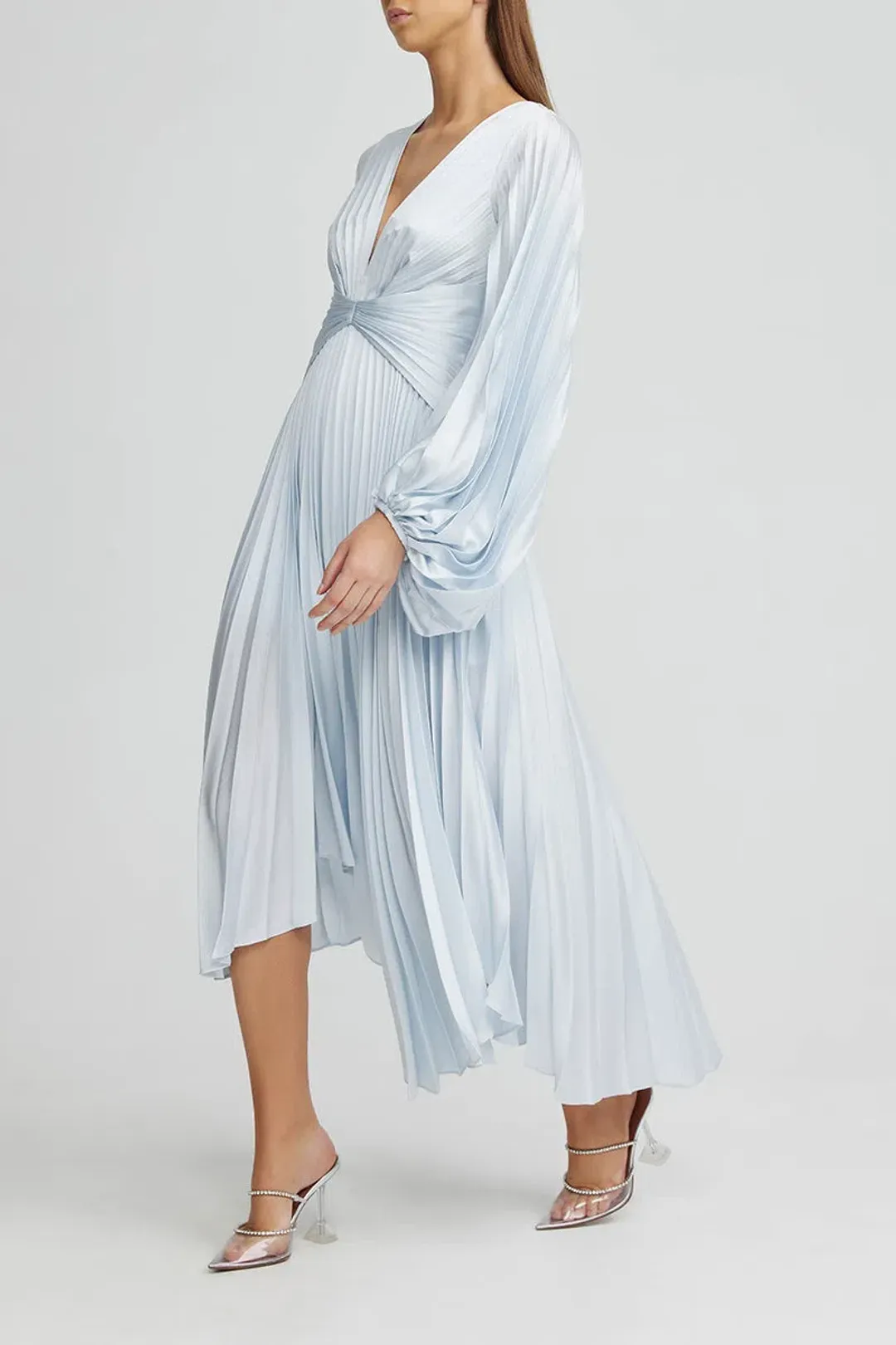 Acler Palms Midi Dress in Sky Blue Size 8 for rent on The Volte - main image
