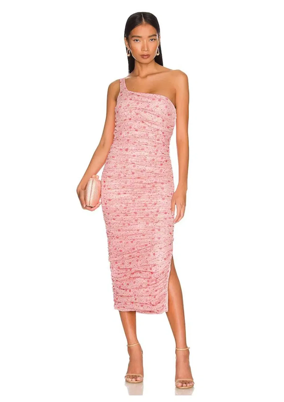Likely Tash One Shoulder Midi Dress Pink Size 10 - Image 1