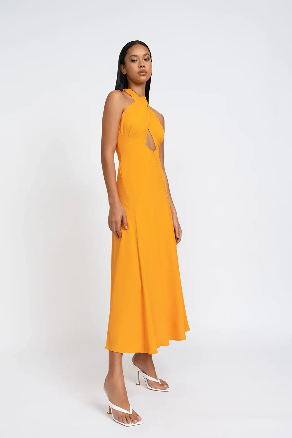 By Johnny Zina Midi Dress Orange Size 6 - Image 3