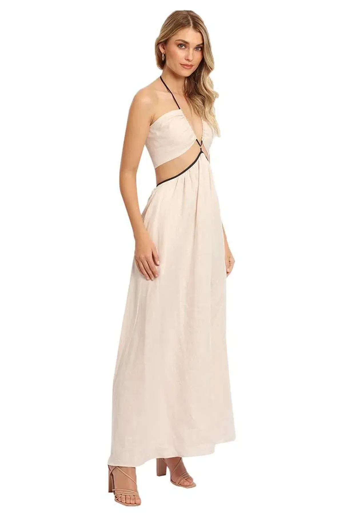 Bec & Bridge Noelle Cut Out Maxi Dress in Natural Size S/Au 8 - Image 4