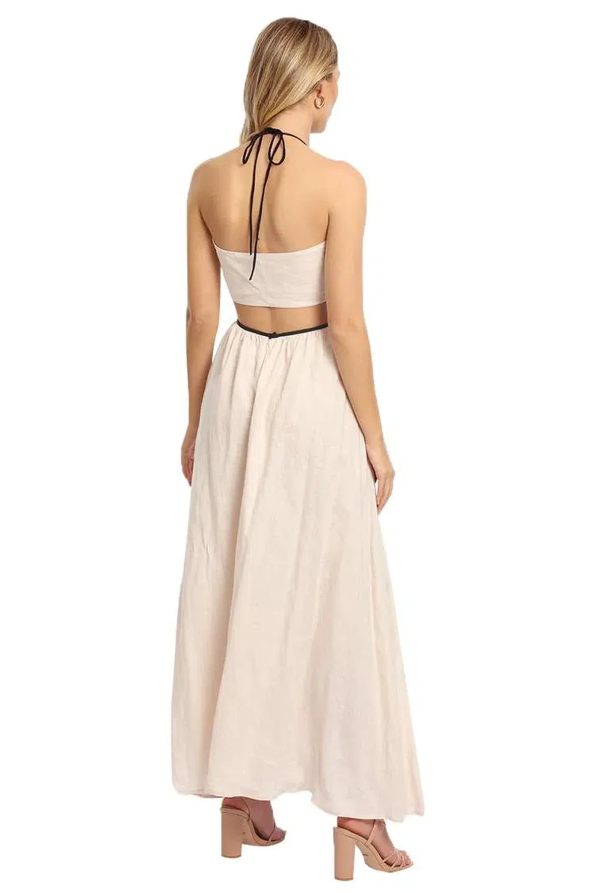 Bec & Bridge Noelle Cut Out Maxi Dress in Natural Size S/Au 8 - Image 5