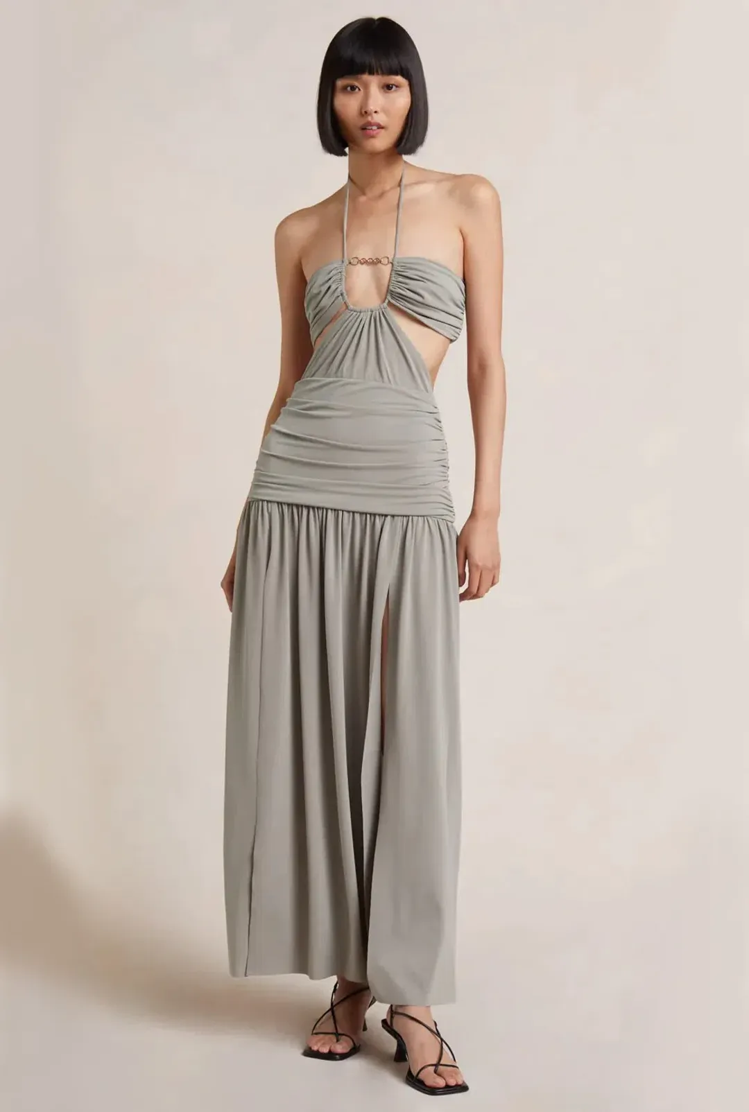 Bec & Bridge Adaline Cut Out Maxi Dress Taupe Size 8 for rent on The Volte - main image