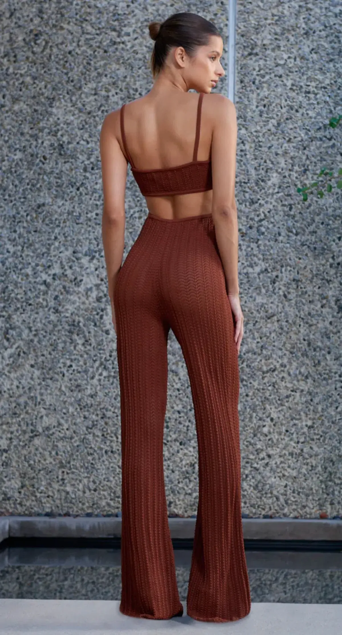 MISHA Lambeth Knit Jumpsuit Brown Size 6/XS - Image 2