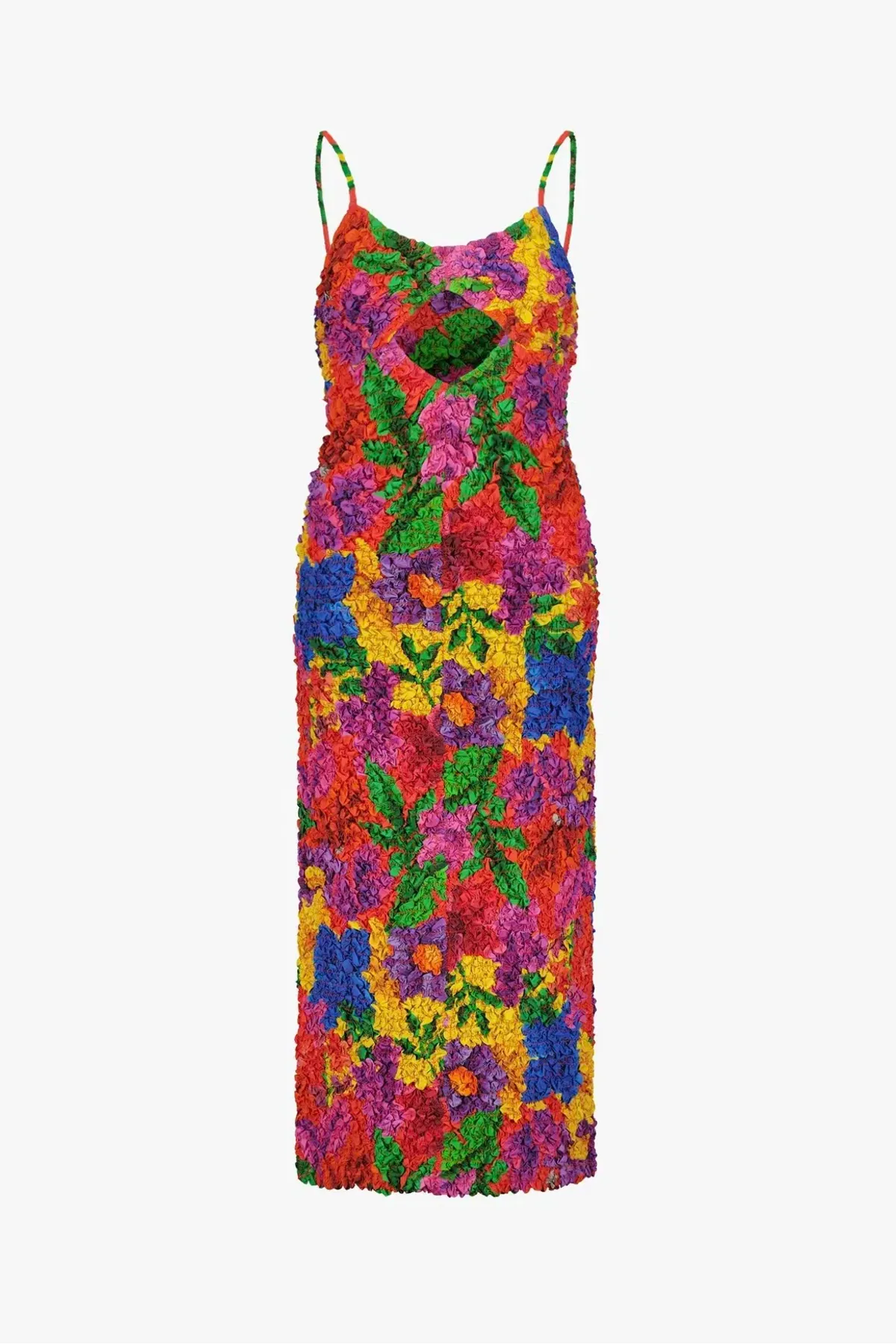 Mara Hoffman Kimiko Popcorn Midi Dress Multi Floral Size 14 - Image 4