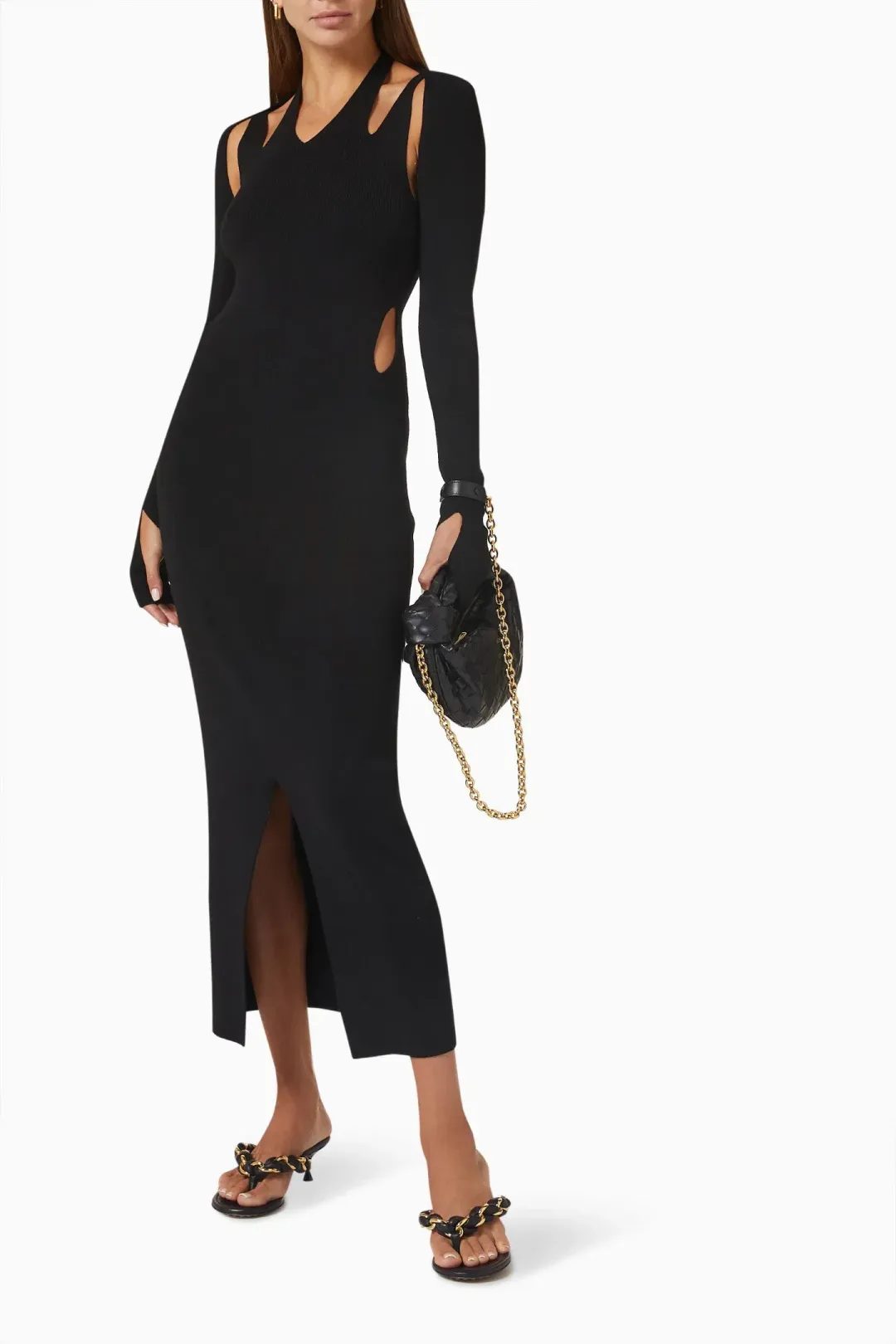 Dion Lee Plaited Merino Rib Dress Black Size XXS/Au 4 for rent on The Volte - main image