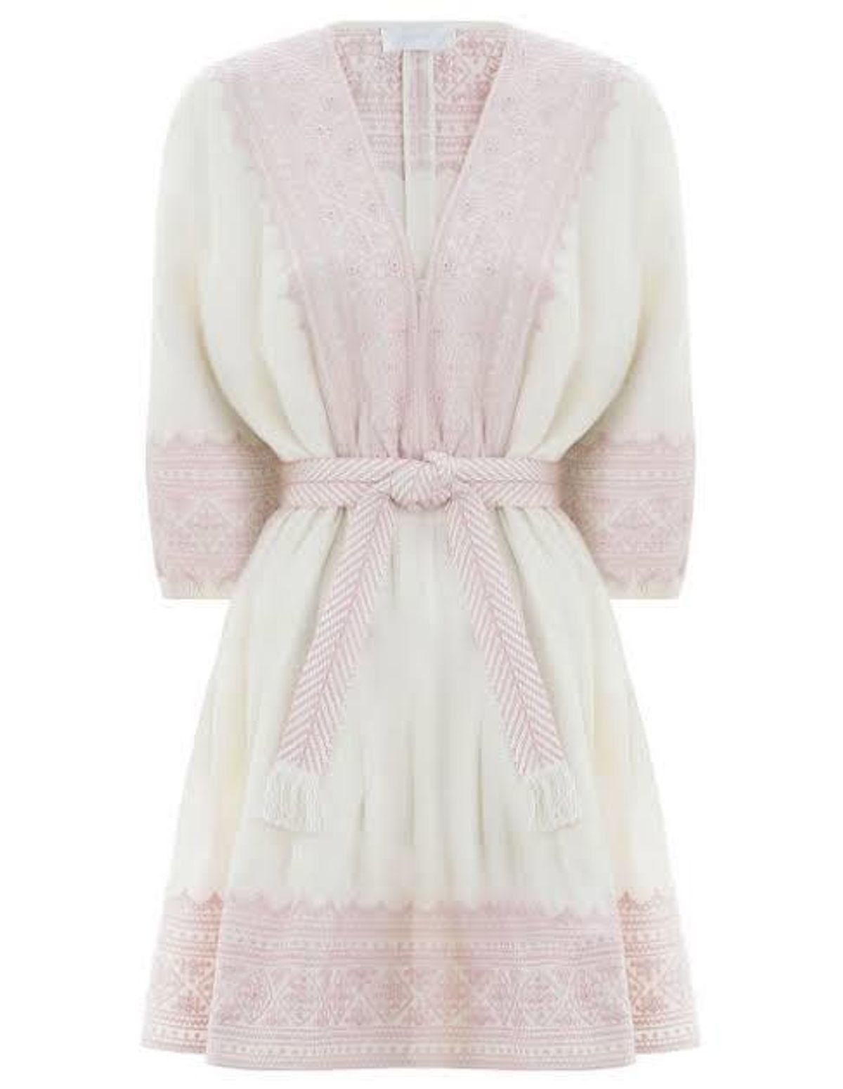 Zimmermann Laelia Embroidered Tuck White Dress SIze 8 - Image 3