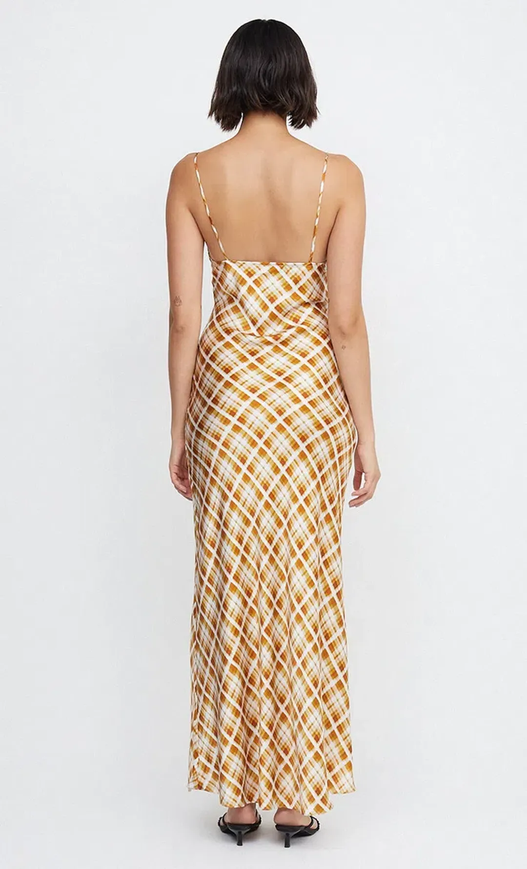 Bec & Bridge Amber V Maxi Dress Sunflower Check  Print Size 12 for rent on The Volte - main image