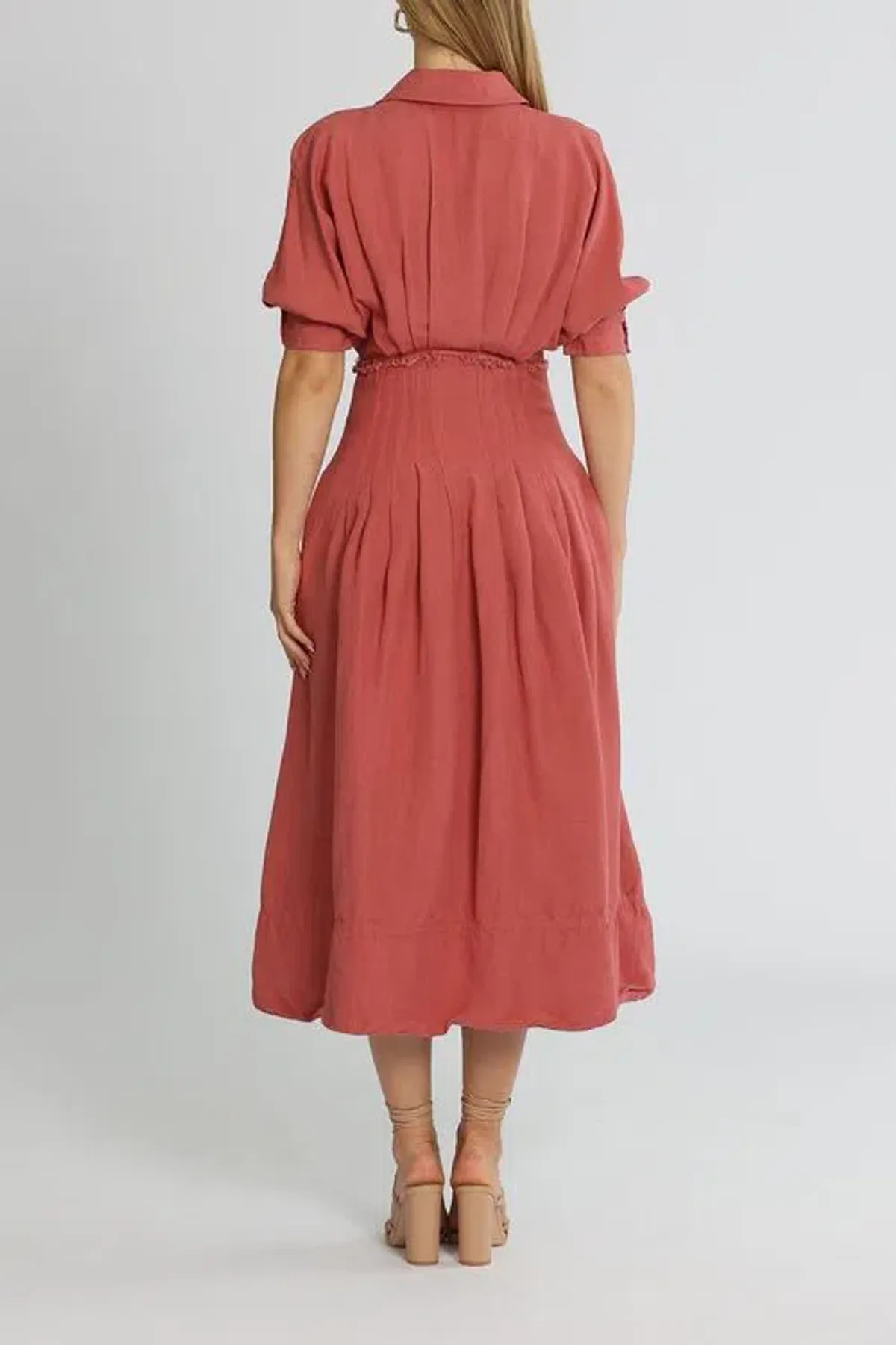 Aje Nova Shirt Midi Dress Dusty Rose Size 8  - Image 3