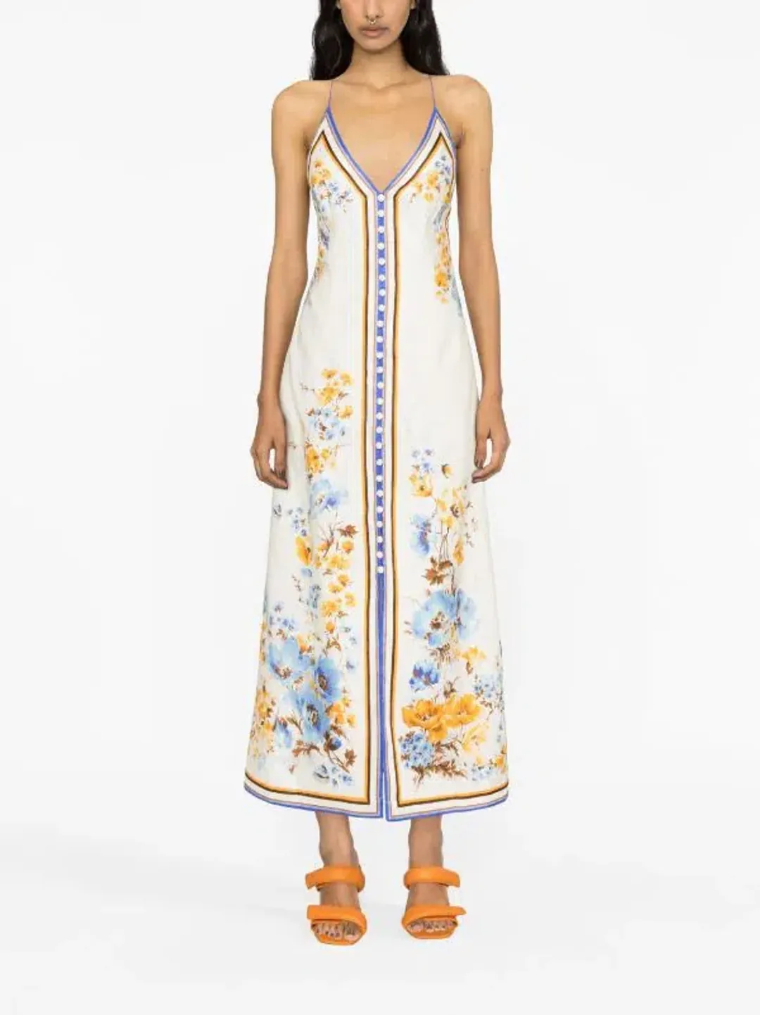 Zimmermann Halcyon Linen Midi Dress for rent on The Volte - main image